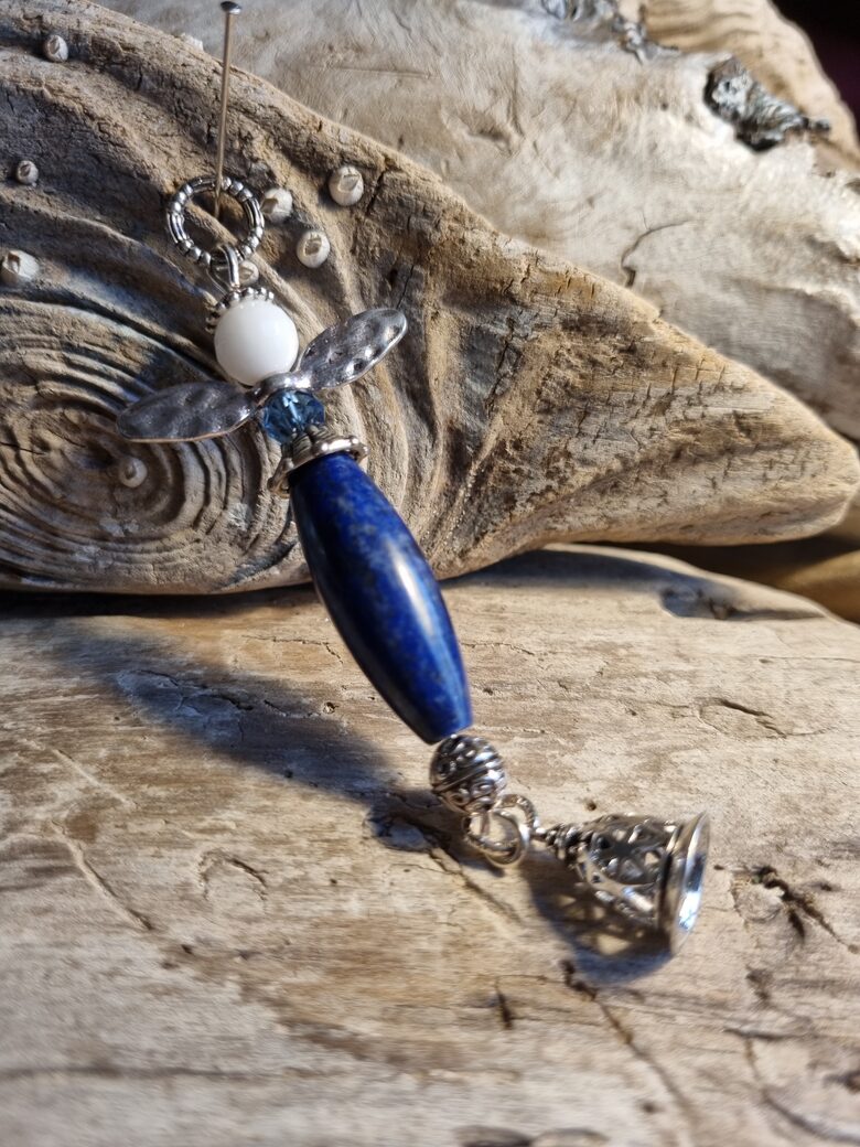 Lazurīta sargeņģelis ar zvaniņu Garums 9 x 3 cm Priekšnama aizsardzībai