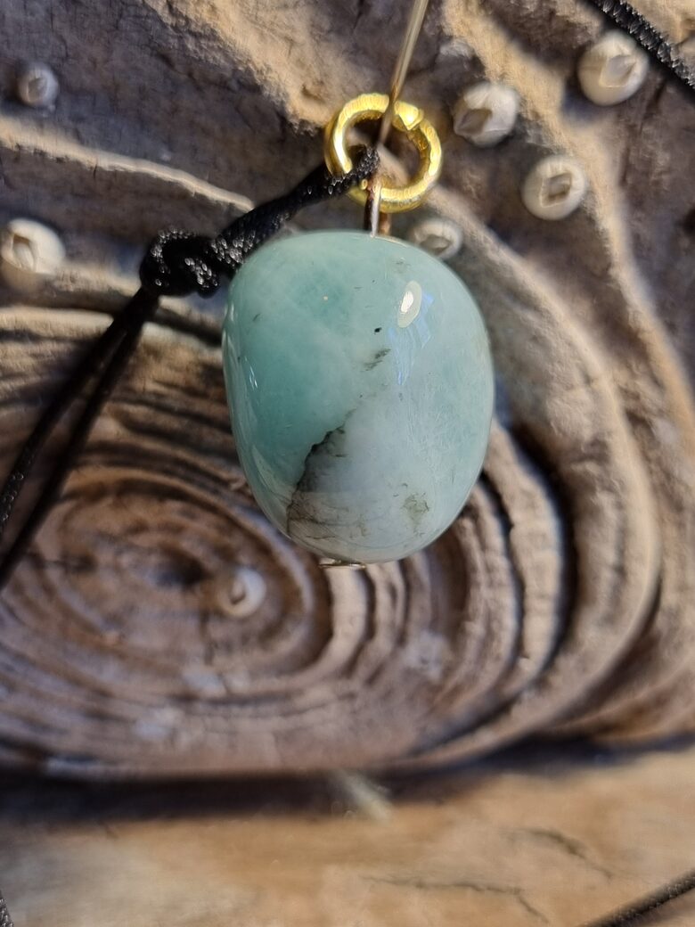 Smaragda kulons "Labas attiecības" nr 7. Izmērs 2 x 1.3 cm Ar melnu auklu Ar dabīgiem iespiedumiem Zelta