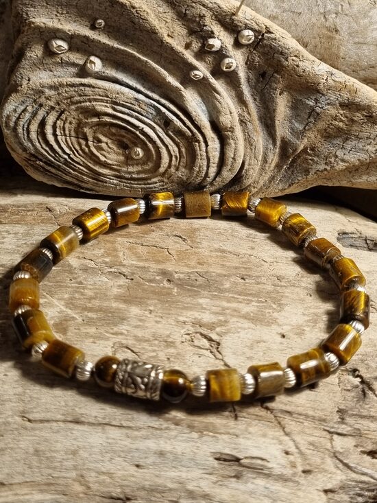 Tīģeracs aproce "Stiprā" Izmērs 20 cm Bumbiņa 7 mm Sudraba krāsas metāls