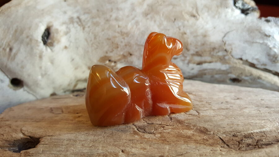 Karneola figūra "Mīļais kamielis" Izmērs 5.5 x 1.7 x 1.5 cm