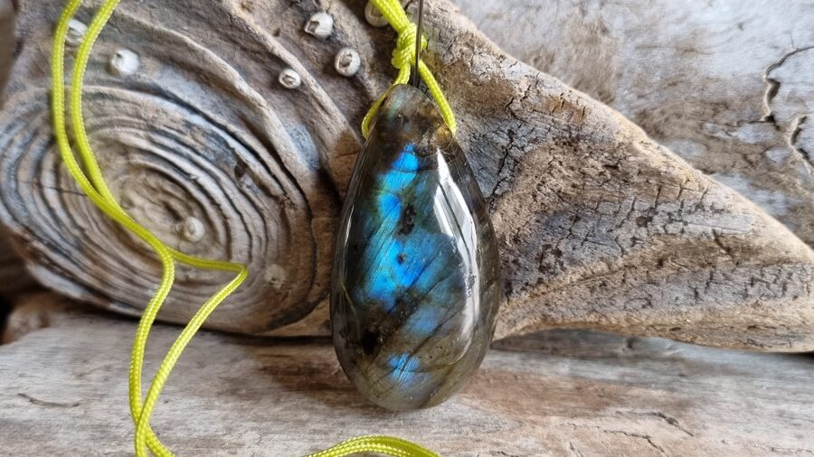 Liels labradora kulons "Vienmēr drošībā" nr 1. Izmērs 4 x 2 cm Ar auklu Ar dabīgām švīkām un iespiedumiem Madagaskara