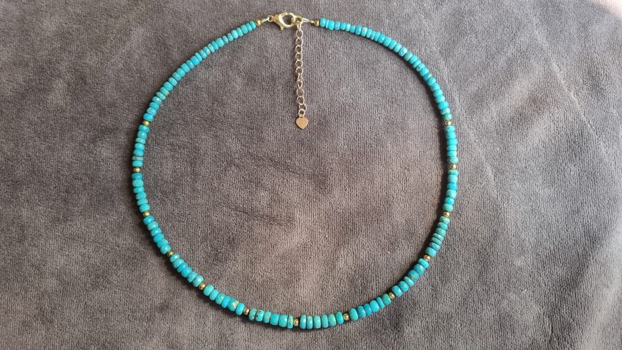 Tirkīza krelles "Līdzsvars ikdienā" 4-7 mm Garums 46 cm No Arizonas ASV