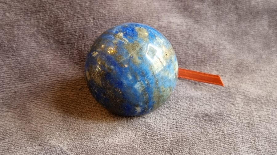 Lazurīta lode Nomierinošā Izmērs 3.2 cm Oranža bantīte Afganistāna