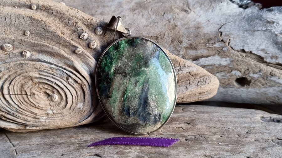Avanturīna kulons sudrabā "Pozitīvais" Izmērs 4.7 x 4 cm No Krievijas Lillā bantīte